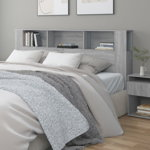 Tăblie de pat cu LED, alb, 200x18,5x103,5 cm, lemn prelucrat, Casa Practica