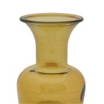 Vază decorativă Barbar, 20x14x14 cm, sticlă, galben, Mauro Ferretti