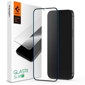 Folie pentru iPhone 12   12 Pro Spigen Glas.tR Slim Negru