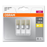 Set 3 becuri led osram, soclu g9, putere 2.6 w, forma plat, lumina alb calda, alimentare 220 - 230 v, "000004058075093812" (include tv 1.80 lei)