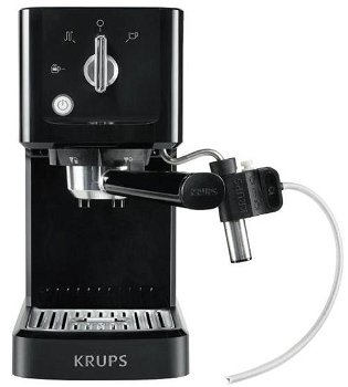 Espressor manual KRUPS Calvi Latte XP345810, 1l, 15 bar, sistem Thermoblock Compact, negru