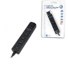 Hub extern logilink, porturi usb: usb 2.0 x 7, conectare prin usb 2.0, alimentare retea 220 v, cablu 0.9 m, negru, "ua0124" (include tv 0.8lei)