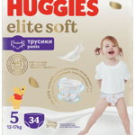 Scutece chilotel Elite Soft Pants Marimea 5 pentru 12 - 17kg, 34 bucati, Huggies, Huggies