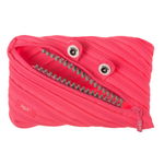 Penar Cu Fermoar, Zipit Grillz Monsters Jumbo - Roz Cu Dinti Argintii