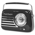 Radio FM portabil Nostalgia, 15 W, Bluetooth/Aux, Negru, Madison