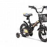 Bicicleta copii V1201B 12 inch, Negru Portocaliu
