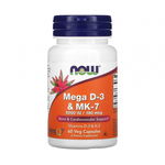 Mega D-3  MK-7 (K2), 180 mcg (5,000 IU), Now Foods, 60 capsule