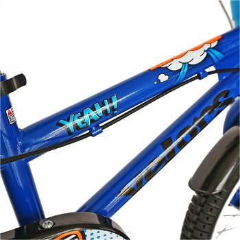 Bicicleta baieti, Velors V1401A, 14inch, C-Brake, cosulet, roti ajutatoare LED, portocaliu/negru, 3-