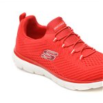 Pantofi sport SKECHERS rosii, SUMMITS, din material textil