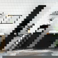 Dulap de baie vidaXL, negru, 65x33x60 cm, lemn prelucrat, 15.9 Kg