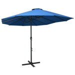 Umbrela de soare de exterior vidaXL, stalp aluminiu, 460x270 cm, 11.55 kg, Verde, vidaXL