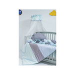 Set lenjerie pentru patut, 120×60 cm, 8 piese, Gri - Albastru, MyKids