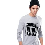 Bluza barbati gri cu text negru - Straight Outta Rahova, L