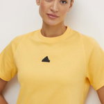 adidas tricou Z.N.E femei, culoarea galben, IS3932, adidas