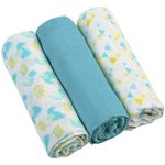 BabyOno Diaper Super Soft scutece textile Blue 70 × 70 cm 3 buc, BabyOno