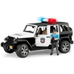 Masina de politie Bruder Emergency - Jeep Wrangler Unlimited Rubicon, cu sirena si figurina