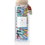 Borcan cu 90 de capsule cu mesaje de iubire Formemory, hartie/sticla, multicolor, 