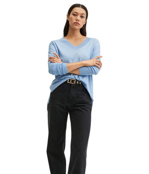 Imbracaminte Femei MANGO Lombia Sweater LightPastel Blue, MANGO