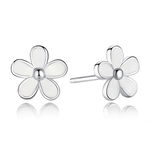 Cercei din argint White Daisy