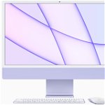 Sistem Desktop PC iMac 24" (2021) cu procesor Apple M1, 24", Retina 4.5K, 8GB, 256GB SSD, 8-core GPU, Purple, INT KB, Magic Keyboard + Mouse