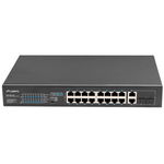 Switch Rack 19 POE+ 16x 100MB 150W Negru, Lanberg