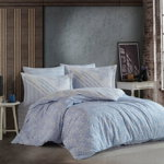 Lenjerie de pat pentru o persoana, 3 piese, 160x220 cm, 100% bumbac poplin, Hobby, Romance, albastru, Hobby