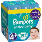 Scutece PAMPERS Active Baby XXL Box nr 4+, Unisex, 10-15 kg, 152 buc