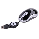 Mouse optic retractabil USB Kiddie ITOP49 Intex, Negru/Gri