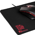 Mouse gaming si mousepad Tt eSPORTS Talon Elite iluminare RGB negru