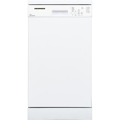 Masina de spalat vase Heinner HDW-FS4505WE++, 10 Seturi, 5 programe, Clasa E, Control electronic, Program rapid 30, Half load, Aquastop, 45 cm, Alb