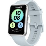 Ceas activity tracker Huawei Watch Fit 55027341, Display AMOLED 1.64", 4GB Flash, Bluetooth, GPS, Bratara Silicon, Rezistent la apa, Android/iOS (Albastru)