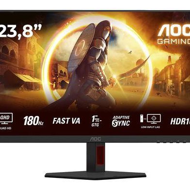 Monitor Gaming Fast IPS LED AOC 23.8" Q24G4RE QHD (2560 x 1440) HDMI DisplayPort 180 Hz 0.5 ms (Negru)