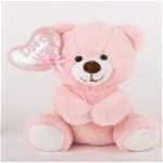 Jucarie de plus - Ursulet roz cu balon inima | Amek Toys, Amek Toys