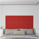 vidaXL Panouri de perete 12 buc. roșu vin 90x30 cm piele eco 3,24 m², vidaXL