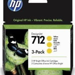 Cerneală HP Cerneală HP Ink 712, pachet de 3, 29 ml, cerneală galbenă DesignJet, HP