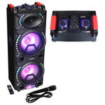 Boxa Portabila 2x10"/25cm Iluminata 200w Usb/sd/bt/fm/aux, Party