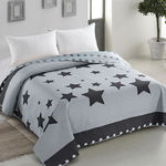 Cuvertura reversibila din microfibra "Starlight" Light Grey / Graphite