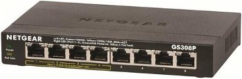 Switch Netgear GS308P, Gigabit, 8 porturi, 4xPoE, 53W