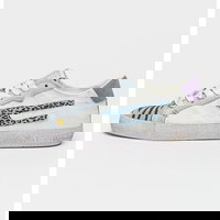 Diesel, Pantofi sport de piele si piele intoarsa cu aspect deteriorat Leroji, Negru/Alb, 35