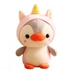 Jucarie de plus, Pinguinul Unicorn, Roz Gri, 23 cm
