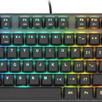 Genesis Tastatură GENESIS THOR 303 TASTATURĂ DE JOOC TKL CZ/SK RGB ILUMINĂ DE BACKUP MECANICĂ ROȘU NEGRU HOT SWAP, Genesis