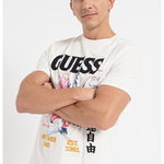 Guess Tricou Tokyo Collage M3GI76 KBDL0 Écru Regular Fit, Guess