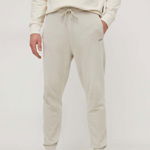 BOSS pantaloni de trening din bumbac CASUAL culoarea bej, uni 50472661, Boss Orange