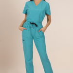 Costum Medical Turcoaz Dama Poliester 170g Bella, B-well