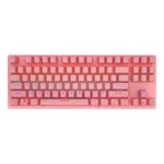 Tastatura gaming mecanica Pink K 550, 87 taste ,7 moduri iluminare led, Usb, Rgb, culoare roz