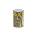 Pusculita metalica cu bancnota de 200 euro, 13x8cm / CD2566