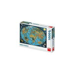 Puzzle 1000 piese Dino - Illustrated World Map