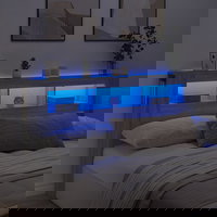 vidaXL Tăblie de pat cu LED, stejar artizanal, 160x18,5x103,5 cm, lemn, vidaXL