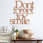 Decoratiune de perete Metal Dont Forget To Smile-motto, 67x70 cm, Tanelorn