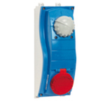 ULYSSE SWITCHED Priza din fibra cu interblocaj mecanic AND EN50022 RAIL 32A 3P+E 380V 50HZ-440V 60HZ 50-60HZ 3H, Palazzoli